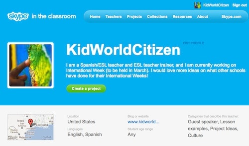 Skype in the Classroom Profile- Kid World Citizen Skype in the Classroom Profile- Kid World Citizen
