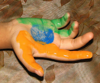 Handprint India Flag- Kid World Citizen Handprint India Flag- Kid World Citizen