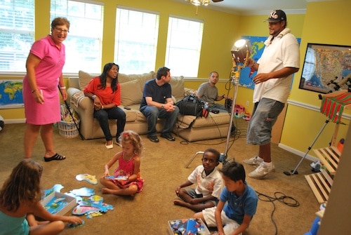 Filming Moms Homeroom Geography Lesson- Kid World Citizen Filming Moms Homeroom Geography Lesson- Kid World Citizen