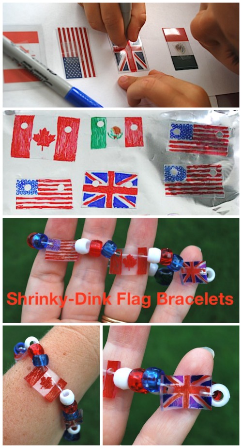 Shrinky Dink Flag Bracelets Kids- Kid World Citizen
